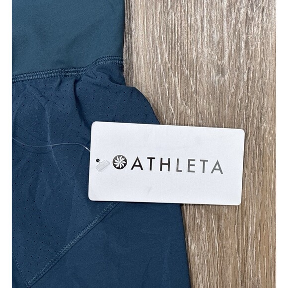 Athleta Run With It Skort Size 1X Blue Teal Stretch Lined Zip Pocket NEW - Picture 13 of 13